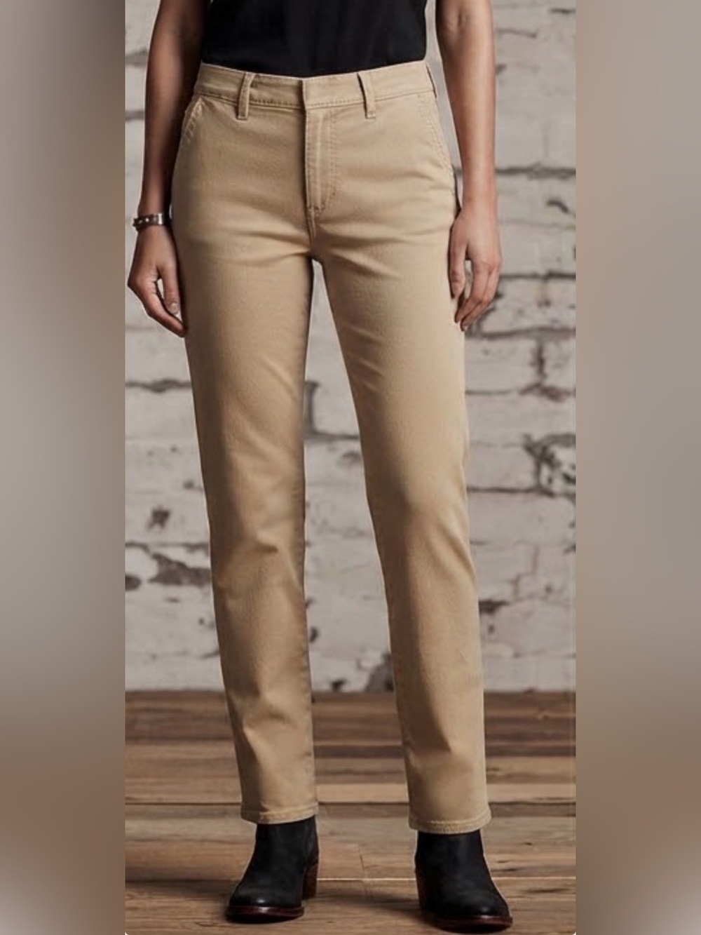 Lauren Ralph Lauren Women's Khaki Chino Pants Size 12 Tan Straight Ankle Twill